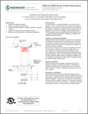 2500 & 2600 Supplemental Installation Instructions